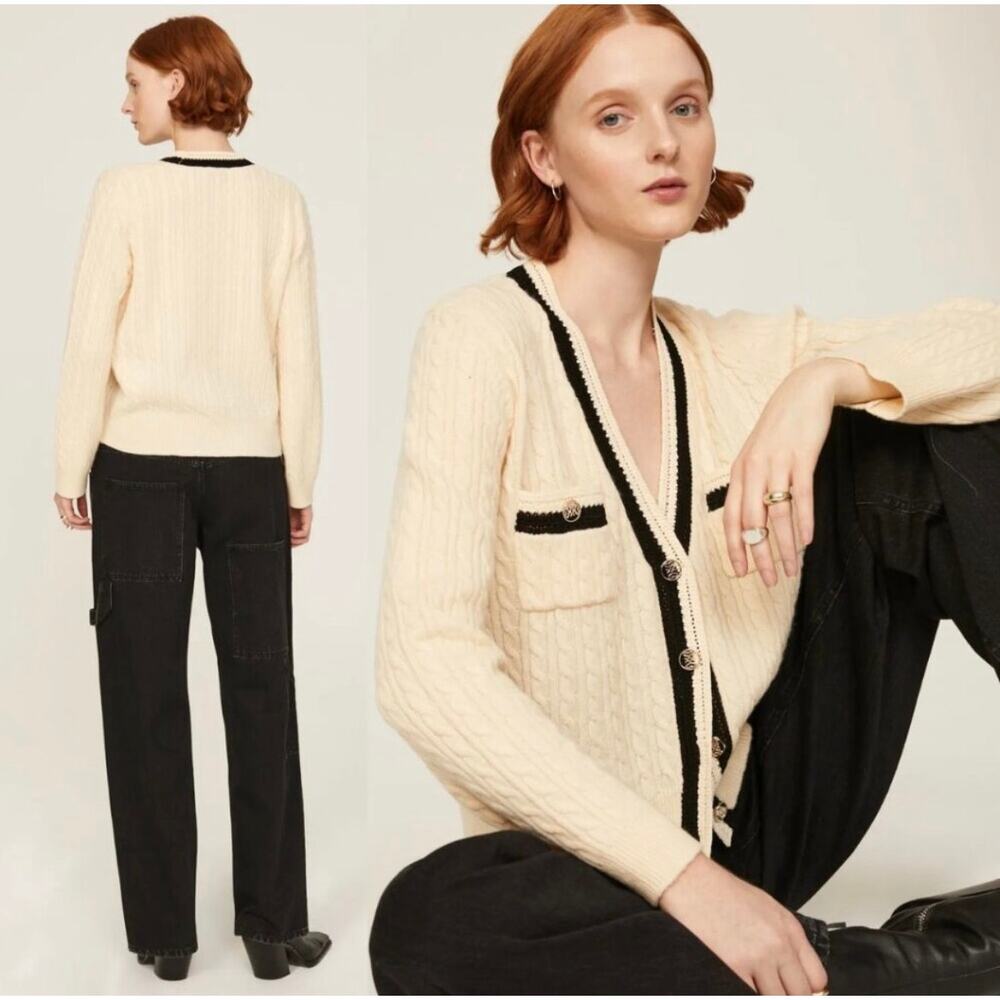 Sandro Mercredi Cable Knit Cardigan - Picture 2 of 7